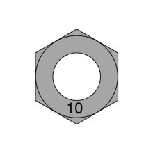 DIN 934 - Metric Hex Nuts - Class 10 - Style 1 - Plain Finish
