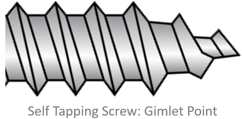 Self Tapping Screw Point with Wings Fastener