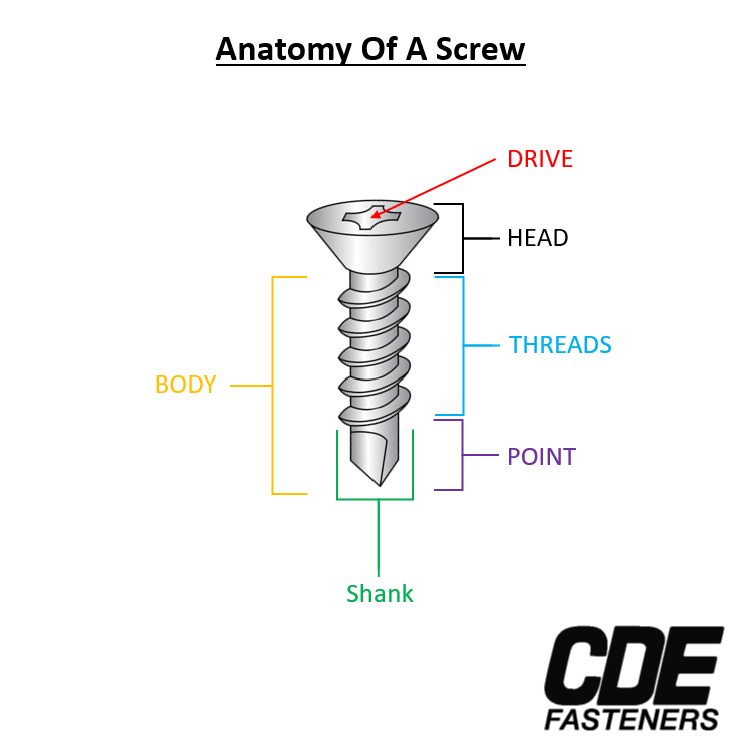 Anatomy of a screw or bolt