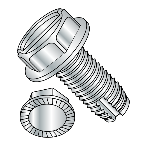 Serrated Hex Washer - Slotted - Type 1 - Thread Cutting Screws - Zinc
