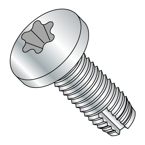 Six-Lobe - Pan - Type 1 - Thread Cutting Screws - Zinc
