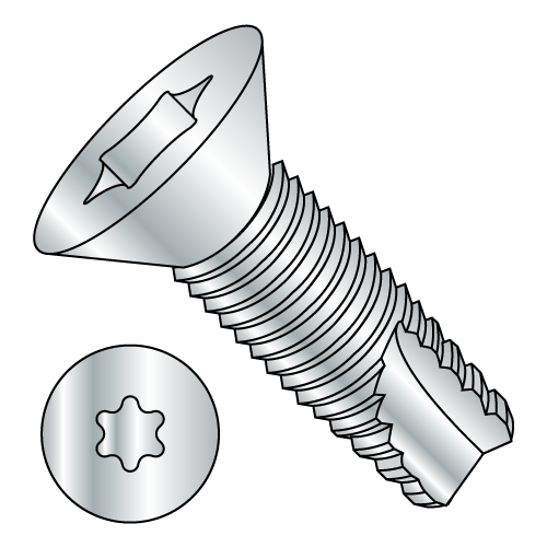 Flat - Six-Lobe - Type 23 - Thread Cutting Screws - Zinc