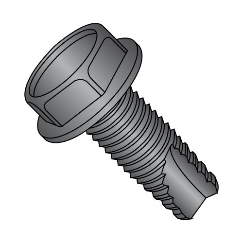 Hex Washer - Unslotted - Type 23 - Thread Cutting Screws - Black Oxide