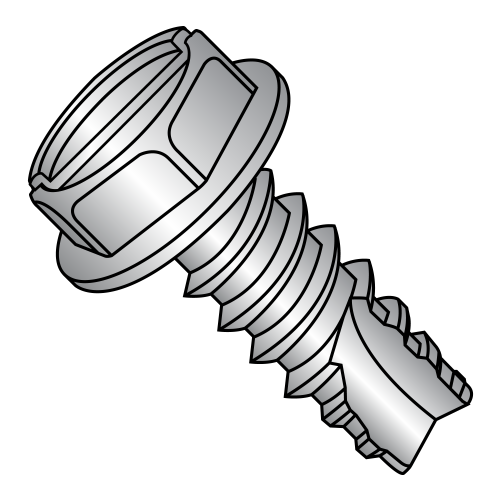 Slotted - Hex Washer - Thread Cutting Screws - Type 25 - 18-8 Stainless Steel