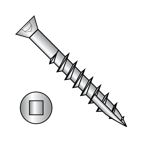Square Recess - Trim Head - Drywall Screws - Type 17 Point - 18-8 Stainless
