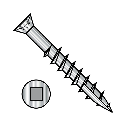Square Recess - Trim Head w/ Nibs - Drywall Screws - Type 17 Point - 18-8 Stainless