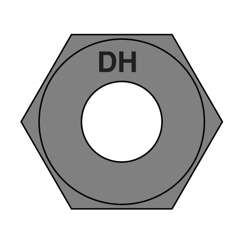 100 Structural Heavy Hex Nuts 1/2-13 Coarse Thread – Plain Finish, ASTM A563 Grade DH