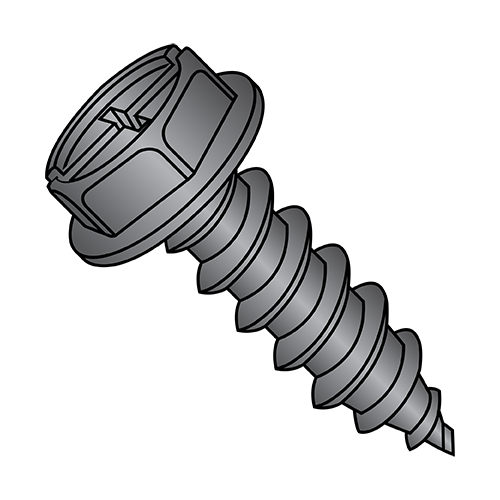 Hex Washer - Combination Drive - Type AB - Self Tapping Screws - Black Zinc