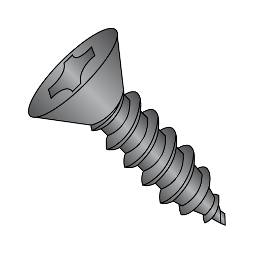 Flat - Phillips - Type AB - Self Tapping Screws - Black Zinc