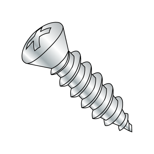 #10 & #8 Oval - Phillips - w/ #6 Head - Type AB - Self Tapping Screws - Zinc