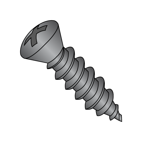 #8 Oval - Phillips - w #2 Head - Type AB - Self Tapping Screws - Black Oxide