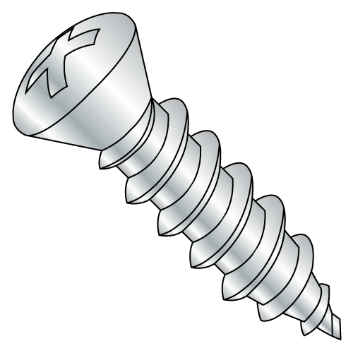 #10 Oval - Phillips w/ #8 Head - Type AB - Self Tapping Screws - Zinc