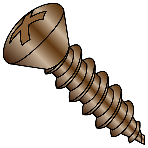 Oval - Phillips - Type AB - Self Tapping Screws - Antique Brass