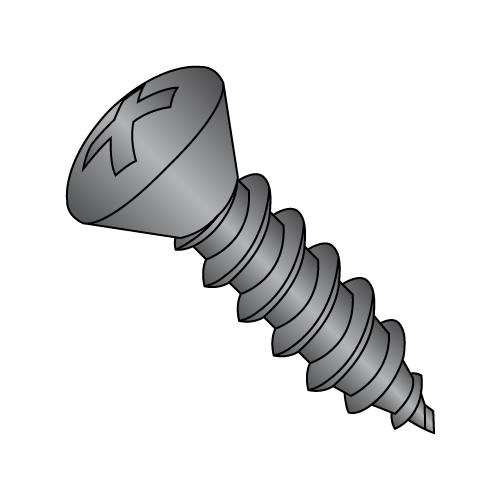 Oval - Phillips - Type AB - Self Tapping Screws - Black Oxide