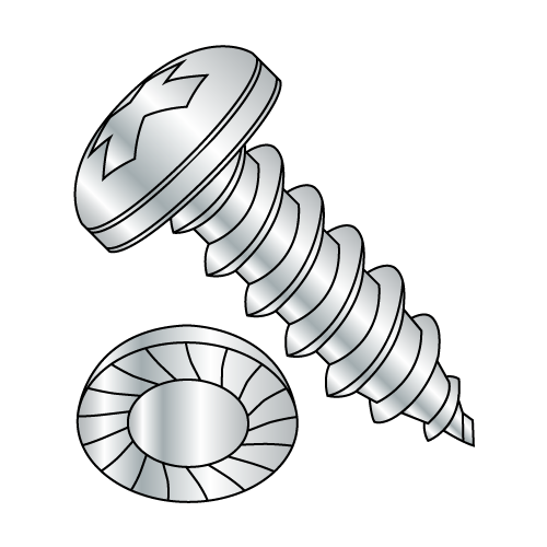 Serrated Pan - Phillips - Type AB - Self Tapping Screws - Zinc