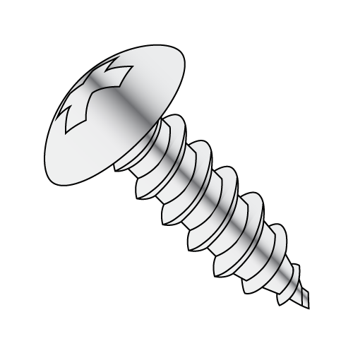 Truss - Phillips - Type AB - Self Tapping Screws - Chrome