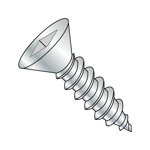 Flat - Square Recess - Type AB - Self Tapping Screws - Zinc