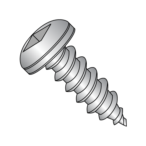 Pan - Square Recess - Type AB - Self Tapping Screws - 18-8 Stainless