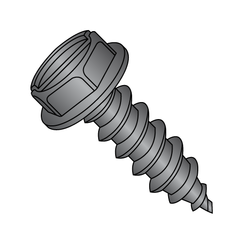 Hex Washer - Slotted - Type AB - Self Tapping Screws - Black Oxide