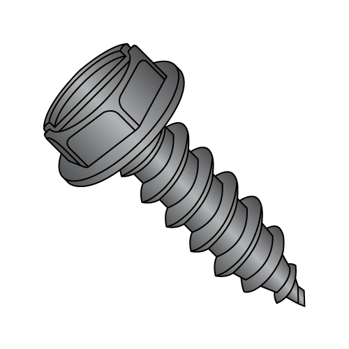 Hex Washer - Slotted - Type AB - Self Tapping Screws - Black Zinc