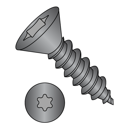 Flat - Six-Lobe - Type AB - Self Tapping Screws - Black Oxide