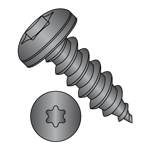 Pan - Six-Lobe - Type AB - Self Tapping Screws - 18-8 Stainless w/ Black Oxide