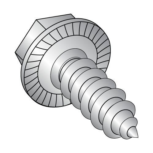 Serrated Hex Washer - Unslotted - Type AB - Self Tapping Screws - 18-8 Stainless