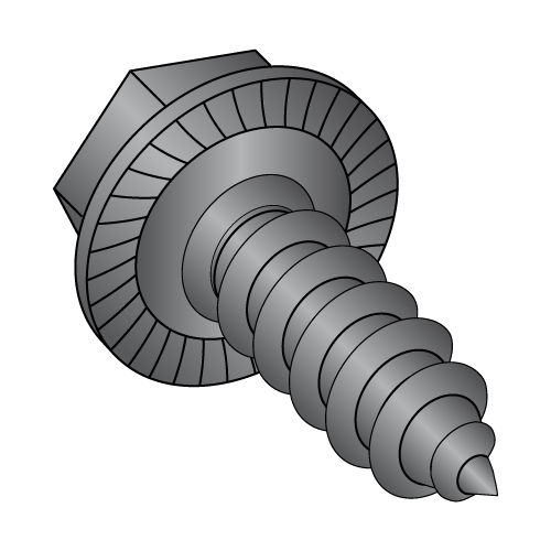 Serrated Hex Washer - Unslotted - Type AB - Self Tapping Screws - Black Oxide