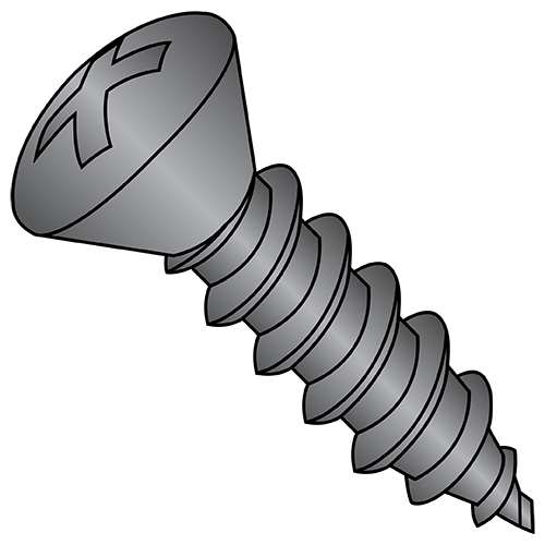 Oval - Phillips - Type A - Self Tapping Screws - Black Oxide