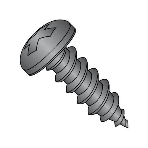 Pan - Phillips - Type A - Self Tapping Screws - Black Zinc