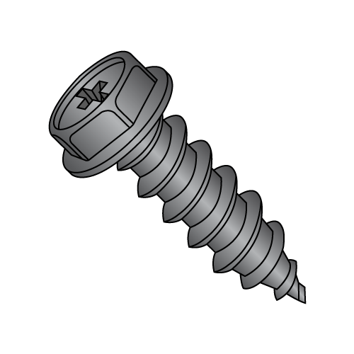 Hex Washer - Phillips - Type A - Self Tapping Screws - Black Oxide