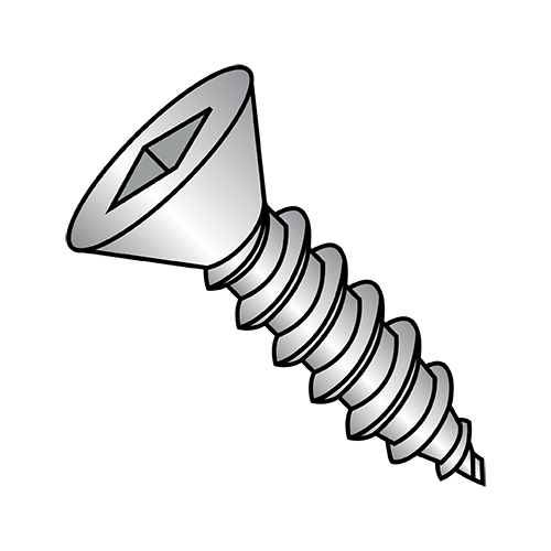 Flat - Square Recess - Type A - Self Tapping Screws - 410 Stainless