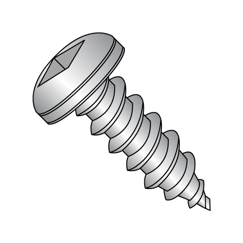 Pan - Square Recess - Type A - Self Tapping Screws - 18-8 Stainless