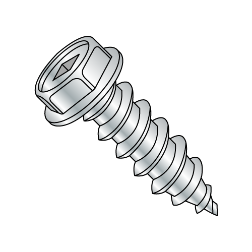 Hex Washer - Square Recess - Type A - Self Tapping Screws - Zinc