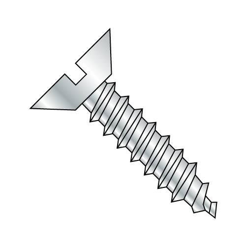 Flat - Slotted - Undercut - Type A - Self Tapping Screws - Zinc