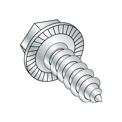 Serrated Hex Washer - Unslotted - Type A - Self Tapping Screws - 7/16" A.F. - Zinc