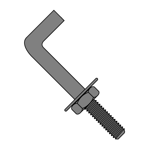 Bent Anchor Bolt w/ Nut and Washer