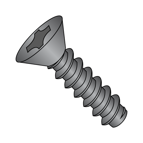 Flat - Phillips - Type B - Self Tapping Screws - Black Oxide