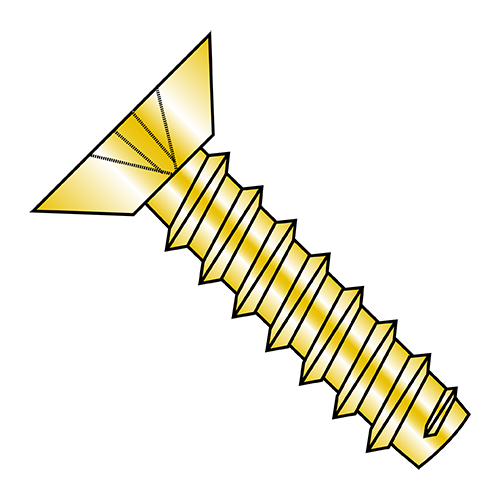 Flat - Undercut - Phillips - Type B - Self Tapping Screws - Zinc Yellow
