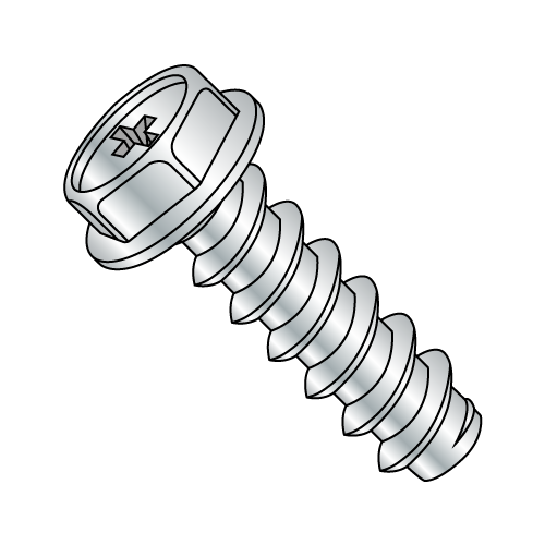 Hex Washer - Phillips - Type B - Self Tapping Screws - Zinc