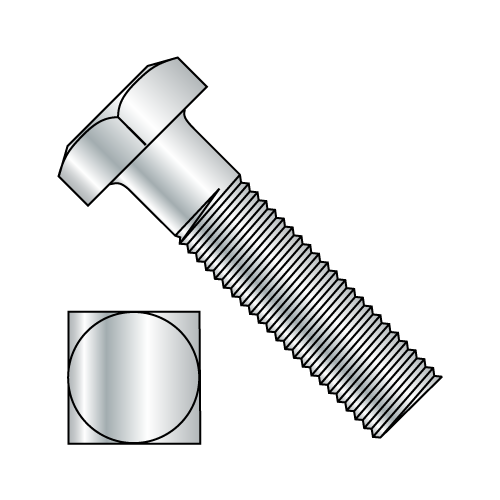 Square Head Battery Bolts - Fully Threaded - Zinc