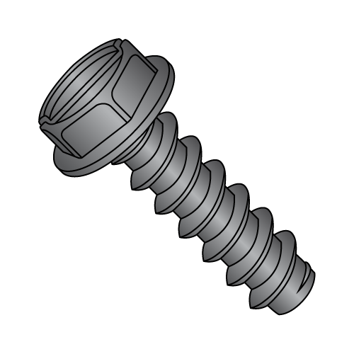 Hex Washer - Slotted - Type B - Self Tapping Screws - Black Oxide