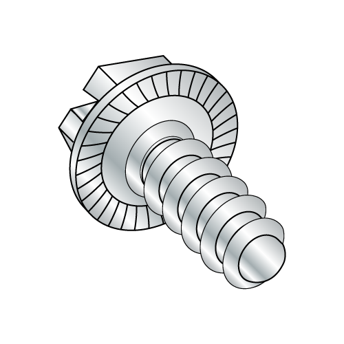 Serrated Hex Washer - Slotted - Type B - Self Tapping Screws - Zinc