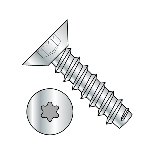 Flat - Undercut - Six-Lobe - Type B - Self Tapping Screws - Zinc