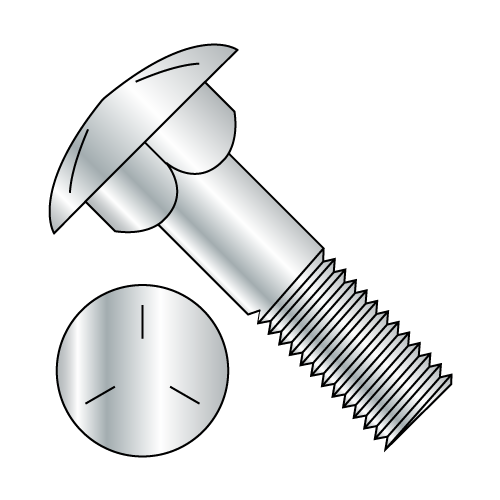 Carriage Bolts (Shaker Screen) - Grade 5 - Partially Threaded - Zinc