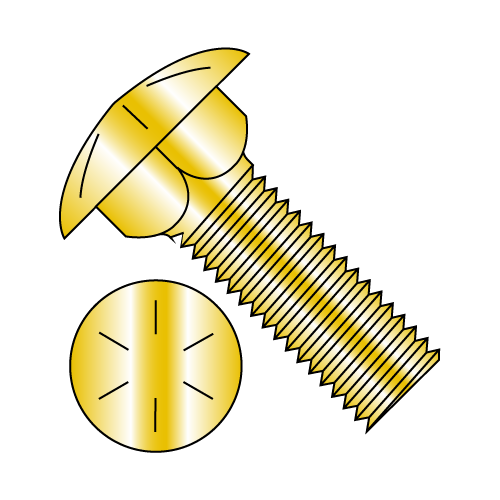 Carriage Bolts (Shaker Screen) - Grade 8 - Zinc Yellow