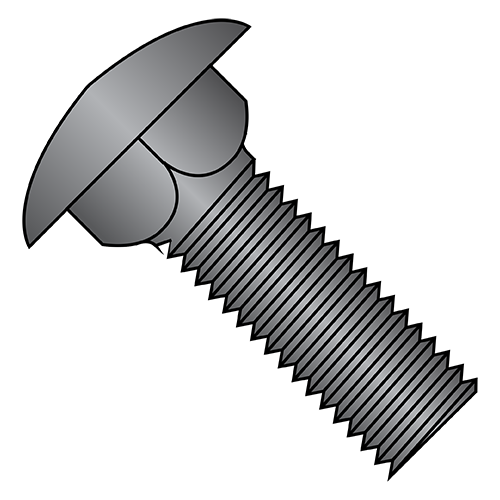 Carriage Bolts - Low Carbon Steel - Black Zinc