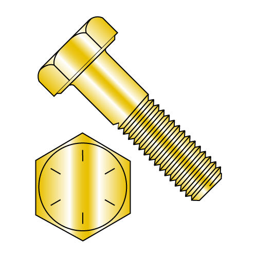 Hex Cap Bolts - Grade 8 - Fine - Zinc Yellow