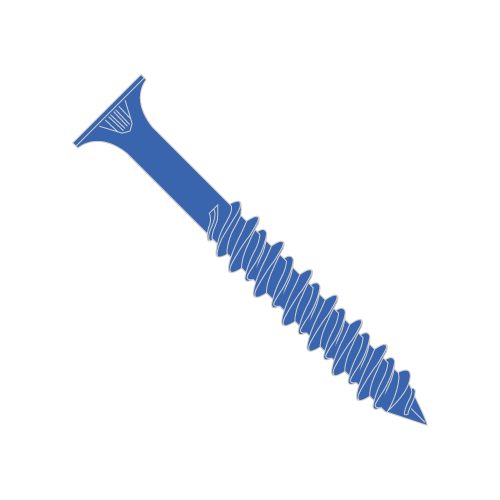 Phillips - Flat Head - Concrete Screw -  Blue Perma Seal With Drill Bit