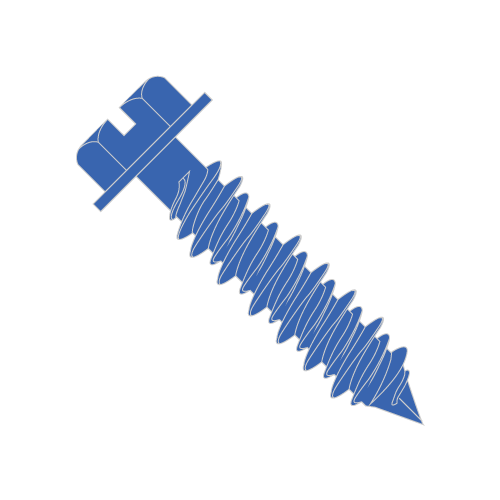 Slotted - Hex Washer Head - Concrete Screw  - Blue Perma Seal With Drill Bit